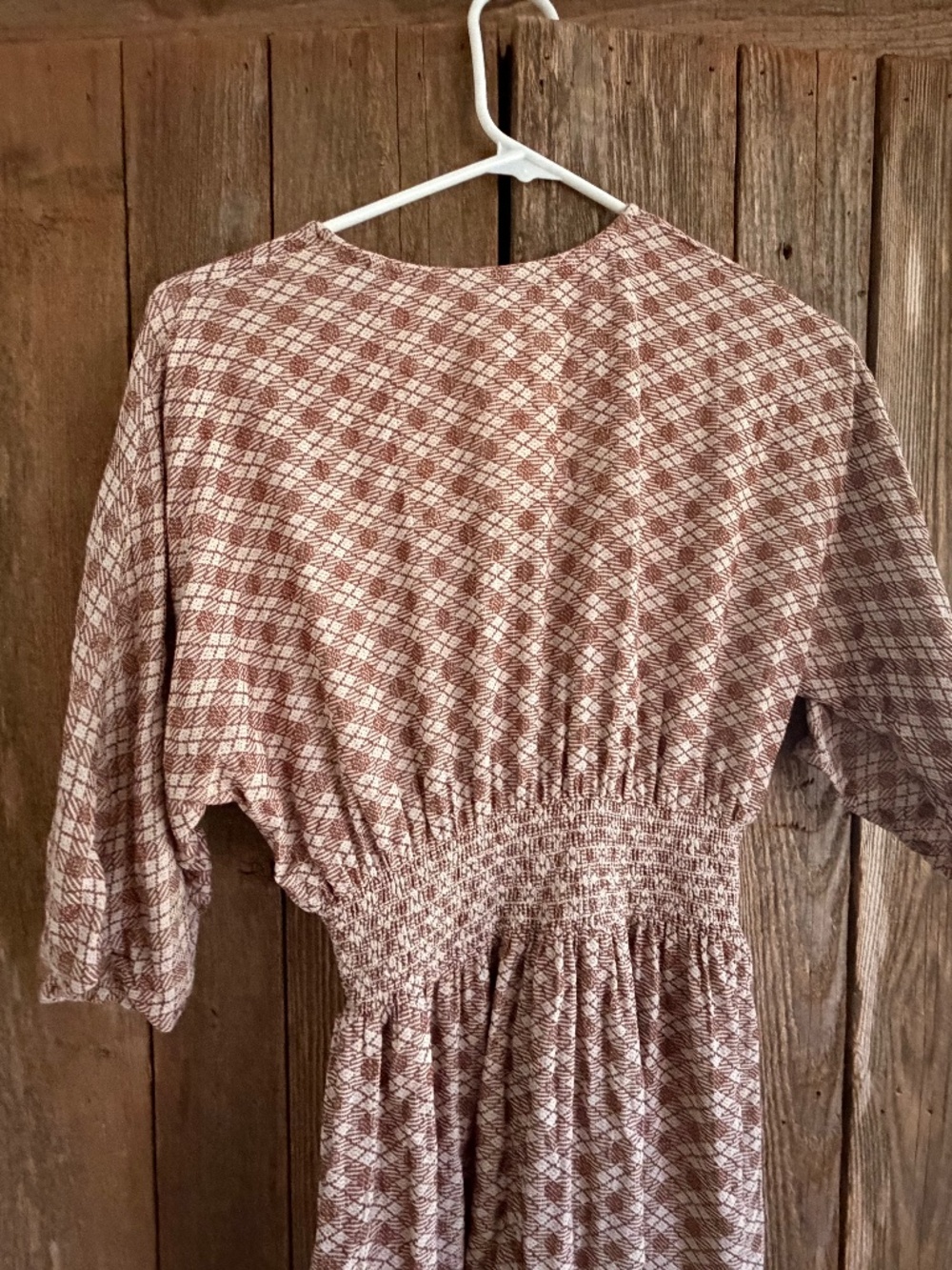 Ace & Jig SMOCKED BROWN CREAM DRESS WOMENS SMALL S - Picture 7 of 8